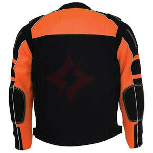 Chaqueta de Motociclismo FLASH GEAR para las Cuatro Estaciones, Unisex, Transpirable, Negra-Naranja Neón, Malla, Manga Larga, Cuero/Poliéster, Alta Calidad - Product Image 2