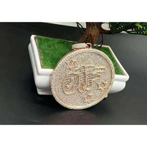 Pendentif en diamant Moissanite VVS glacé Or jaune Coupe ronde Style Hip Hop Bijoux pour hommes Pendentif en argent sterling 925 - Product Image 4