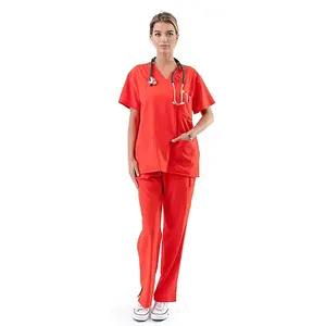 Uniforme da infermiera di alta qualità all'ingrosso Scrub Spandex Stretch uniformi alla moda Scrub uniformi