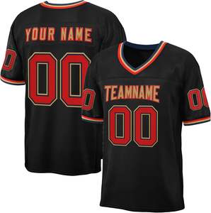 Camiseta de fútbol americano de poliéster 100% personalizada, conjunto de manga corta transpirable con logotipo de sublimación, uniforme de talla grande y alta calidad - Product Image 2