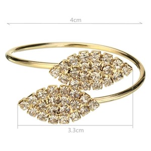 Porte-serviettes design feuille glamour avec embellissements en cristal pour décoration de table mariages fêtes hôtel utilisation - Product Image 2