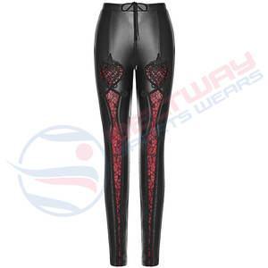 Pantalones de cintura alta sexy para mujer Pantalones de cuero de alta calidad hechos en fábrica profesionales delgados para mujer - Product Image 3