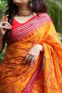 Haute qualité femmes imprimé fleuri numérique Organza Saree fêtes mariages toutes les saisons excellent hiver fait Premium robe de pelouse - Product Image 3