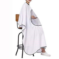 Cape de barbier professionnelle unisexe en polyester/nylon transparent avec fenêtre pour téléphone, sérigraphiée sur mesure, col réglable, OEM