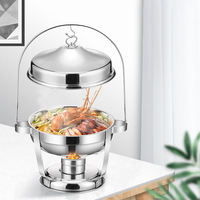 Vente en gros de marmite pour buffet en acier inoxydable de 9L avec couvercle suspendu Présentoir pour buffet chaud pour restaurant cuisine traiteur plats chauds