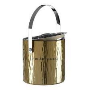 Look élégant en acier inoxydable argent brillant poli grande texture martelée concepteur seau à glace baignoires à boissons accessoires de bar - Product Image 3