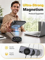 NOUVEAU Chargeur magnétique sans fil 25W avec câbles de 1 m (3,3 pieds) – Câbles USB-C compatibles avec la vitesse de charge pour iPhone