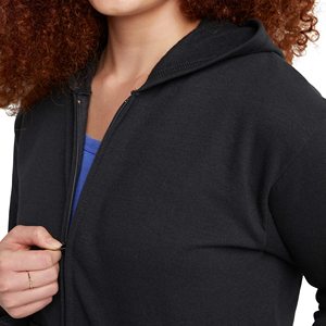 Sudadera con capucha de terciopelo con estampado nuevo de otoño e invierno para mujer, sudadera holgada de manga larga con cremallera para mujer - Product Image 4