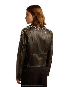 Veste en cuir véritable pour homme, style nouveau, manches longues, strass, printemps-automne 2026, décontractée, élégante - Product Image 4