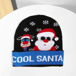 Nuevo diseño divertido sombrero de Navidad al por mayor todo estampado Jacquard vacaciones Beanie logotipo personalizado producto hecho a mano - Product Image 6