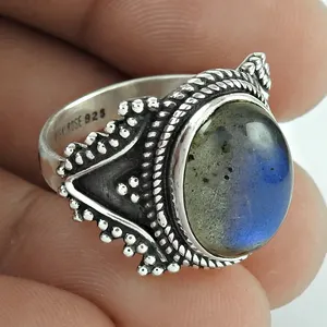 Labradorite gemstone ethnic ring 925 sterling silver rings for unisex handmade silver jewelry personalized jewels manufacturer