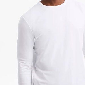 T-shirt à manches longues pour homme avec logo personnalisé, col rond, coupe ample, service OEM, couleur unie, t-shirt à manches longues par Trade Excel Impex - Product Image 5
