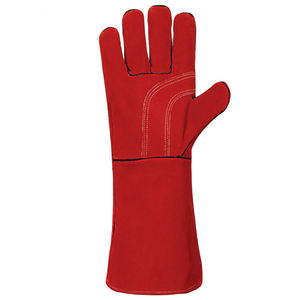 Cuero de vaca de buena calidad con guante de soldadura Precio de alta calidad Guantes de soldadura laboral Guantes de trabajo de soldadura transpirables - Product Image 5