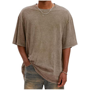 Meilleur haut de gamme pour hommes High Street Style lavé à l'acide surdimensionné goutte épaule T-Shirts 100% coton lourd coupe ample 300 GSM - Product Image 4