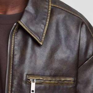 High Quality Men's <b>Winter</b> Genuine <b>Leather</b> <b>Jacket</b> High Quality Fashionable Black Warm <b>Leather</b> <b>Jacket</b> for Online Selling - Product Image 3
