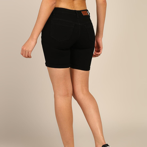 กางเกงยีนส์ขาสั้นสีฟ้าสำหรับผู้หญิงกางเกงขาสั้นผ้าฝ้ายสีล้วนมีกระเป๋าสำหรับฤดูร้อน - Product Image 6