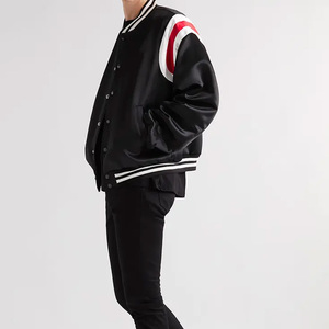 Hot Selling High Quality Fashion Silk Satin Waterproof Reversible Wholesale Varsity Bomber <b>Jackets</b> Custom Color Logo Mens Winter - Product Image 3