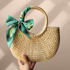 Hot Trend Water Hyacinth Bolsos para mujeres Luxury Holiday Beach OEM Aceptable Custom Logo Ladies Bolsos con lazo en Vietnam - Product Image 5