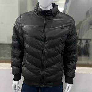 Chaqueta acolchada negra de doble cara hecha a medida 100% calidad superior servicio OEM al por mayor chaqueta acolchada con logotipo personalizado - Product Image 1