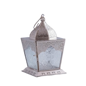 Candle <b>Lantern</b> <b>Silver</b> <b>Lantern</b> Power Coating Indoor Metal Floor Square Moroccan <b>Lanterns</b> High Quality - Product Image 1