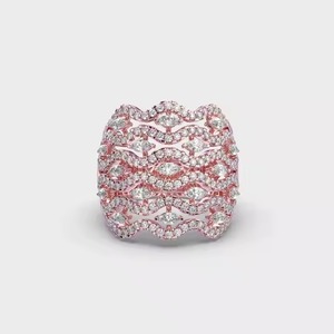 Queen Elizabeth Original Lab Grown Bague de fiançailles multi-pierres Bague de mariage de style princesse coupe marquise - Product Image 5