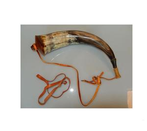 Corne de poudre de buffle artisanat Meilleure corne décorative écologique naturelle polie avec support en bois - Product Image 2