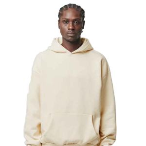 French Terry Hoodie Plus Size Hombres Unisex Manta Streetwear Hoodie 350g 100% Algodón Sudaderas con capucha personalizadas - Product Image 1