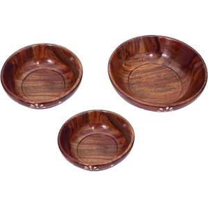 Bol en bois écologique pour la salade et le service des aliments Bol en bois naturel durable pour la cuisine de tous les jours et la présentation des aliments - Product Image 1