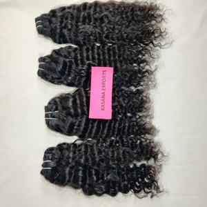 Bundle indien cuticule brute alignée 100% femmes noires vierges naturelles non transformées traitement aucun extensions de cheveux humains à ondes profondes - Product Image 6