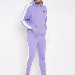Ensemble de survêtement pour homme, coupe classique, léger, écologique, à capuche, uni, décontracté, confortable, deux pièces, 100% coton, jogging - Product Image 4