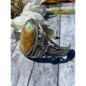 Betty a Lee Navajo Handmade Royston Turquoise & Sterling <b>Silver</b> Fashion <b>Cuff</b> <b>Bracelet</b> - Product Image 5