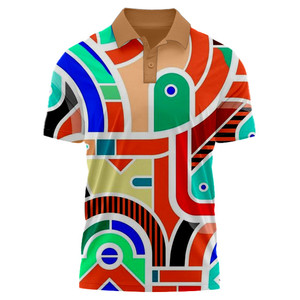 Chemise pour homme en tricot imprimé par sublimation personnalisée, spandex polyester, col classique, manches courtes, légère, design à boutons sur le devant - Product Image 6