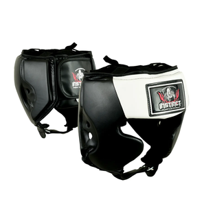 เครื่องป้องกันศีรษะแบบเต็มหน้าสำหรับนักมวยหนังเทียมอุปกรณ์ป้องกันศีรษะสวมใส่สบายสำหรับการชกมวยและการป้องกันคิกบ็อกซิ่ง - Product Image 1