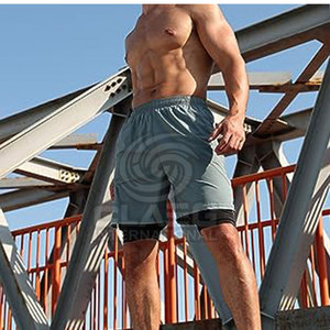 Short de sport pour homme sur mesure, été, course à pied, logo personnalisé, teinture unie, 100% polyester, décontracté, séchage rapide, respirant, taille élastique - Product Image 6