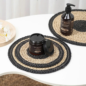 High Quality Handmade Wooden Dining Table Coaster Household Rattan Pattern Pad <b>Kitchen</b> <b>Accessories</b> Home Vietnam - Product Image 3