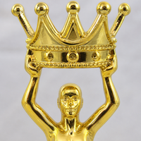 Trophée personnalisé en plastique doré avec logo, 33 cm, 27,5 cm, 24 cm, pour champion, vainqueur, récompense sportive, base dorée