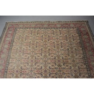 Vintage Turkish <b>Wool</b> Area Rug 63 X 94ft Beige <b>Red</b> Patchwork Design Large Rectangle Latex Traditional Style for Hallway Room - Product Image 5