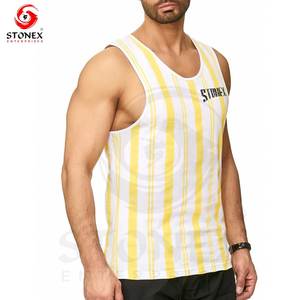 เสื้อกล้ามผู้ชายขายส่ง พิมพ์โลโก้ตามสั่ง เสื้อกั๊ก OEM แบบไม่มีแขน เสื้อกล้ามสั่งทำพิเศษ เสื้อกล้ามผ้าฝ้าย 100% สำหรับผู้ชาย - Product Image 5