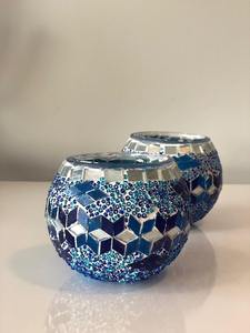 <b>Crackle</b> Beeswax Christmas <b>Candle</b> Votive Mosaic Finishing T-light Holder Highly Scented for Party Table Night Dinner Design - Product Image 5