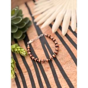 Machine Made <b>Copper</b> Beaded Bracelet Navajo Strung Graduated Ball Shape Elegant Ball Pattern Handcrafted Accessory - Product Image 2