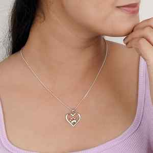 จี้รูปหัวใจ/อุ้งเท้าสัตว์ สไตล์มินิมอล เงินแท้ 925 ชุบโรเดียมสองสี ของที่ระลึก ขายดี - Product Image 3