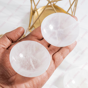 Manufactured India AAA Quality 3 Inches <b>Selenite</b> Crystal <b>Bowl</b> White Carving for Meditation Energy Cleansing Crystal Charging - Product Image 1
