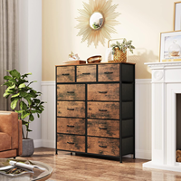 Chunlei OEM Rustique Brun Grain De Bois Impression 11 Tiroirs Commode Tour De Rangement pour Chambre Couloir Organisateur Unité