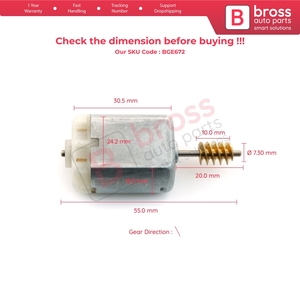 BGE672 Door Central <b>Control</b> Lock Actuator FC280 <b>Motor</b> 7.30 mm Dia Gear 20 mm Shaft for 207 - Product Image 6