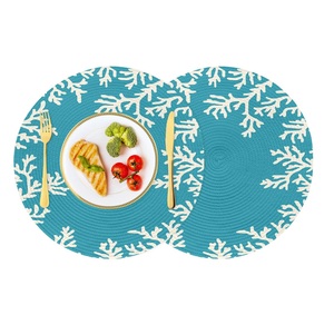 High Standard Round Shape <b>Glass</b> Beaded Non-Slip Decorative Place-<b>mats</b> for Dining <b>Table</b> Matt New Fancy Design Embroidery - Product Image 6