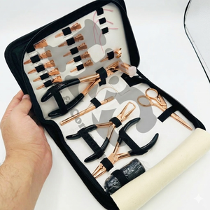 HOOPER COMPANY Rose Gold Stainless Steel Professional Hair Extension Pliers Kit with <b>Micro</b> Breads Function <b>Tape</b> Plier Tools Set - Product Image 5