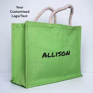 Kişiselleştirilmiş nedime çanta, nedime çuval bezi Tote hediye keseleri, özel ad jüt bez plaj çantası
