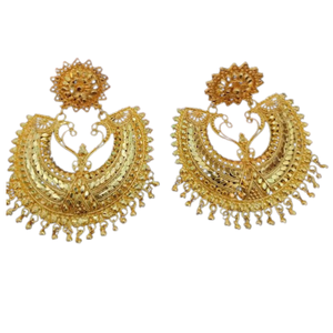 ชุดต่างหูหินคุณภาพส่งออก100% ชุดต่างหูชุบทอง22CT หรูหราเครื่องประดับสำหรับผู้หญิง - Product Image 2