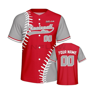 Camiseta de Béisbol a Rayas Estampada de Poliéster, Uniforme de Béisbol con Color Personalizado, Camiseta de Béisbol Personalizada - Product Image 6