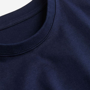 เสื้อยืดโอเวอร์ไซซ์ของผู้ชายพิมพ์โลโก้สไตล์วินเทจแบบกำหนดเองหรูหราดีไซน์คอตตอนถักแบบ100% - Product Image 5